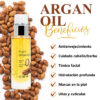 Botella ámbar con dosificador de aceite de argán 100% puro para rostro - Hidratación profunda sin grasitud