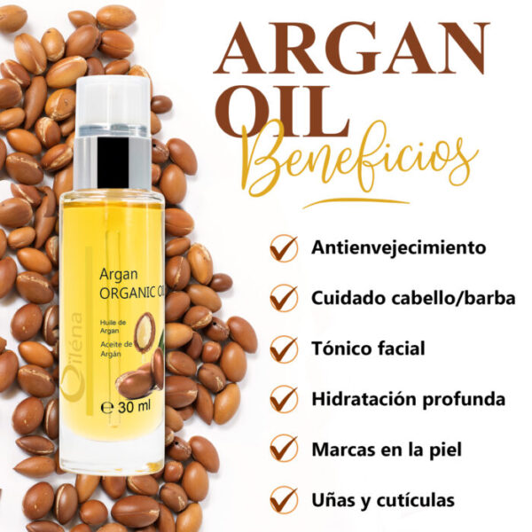 Botella ámbar con dosificador de aceite de argán 100% puro para rostro - Hidratación profunda sin grasitud