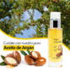 Botella ámbar con dosificador de aceite de argán 100% puro para rostro - Hidratación profunda sin grasitud